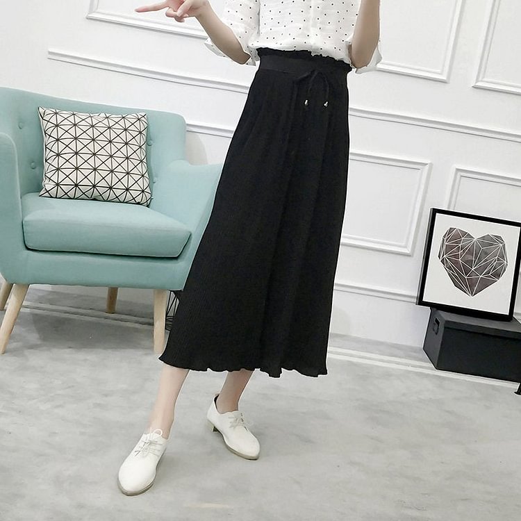Ruched Chiffon Casual Pants QueenFunky