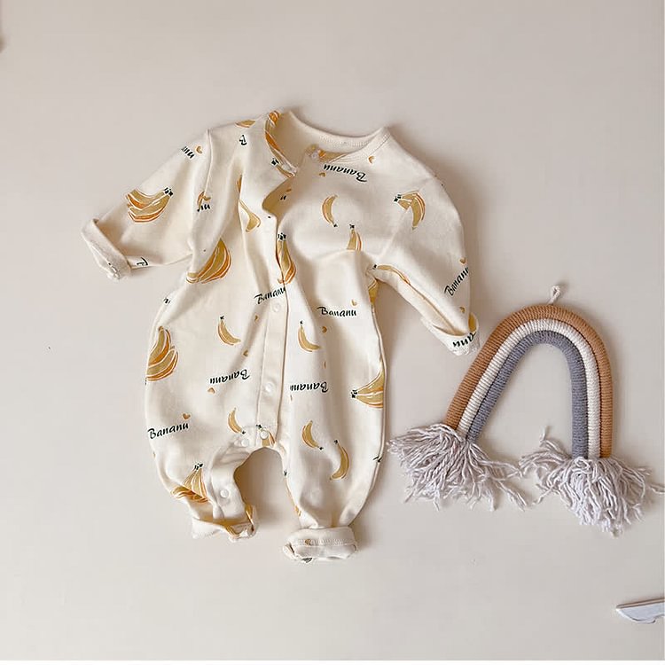 BANANA Baby Unisex Crew Neck Romper