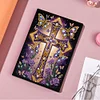 (US Local)50-Page A5 Size Cross Pattern Rhinestone Art Painting Notebook Kit for Gift
