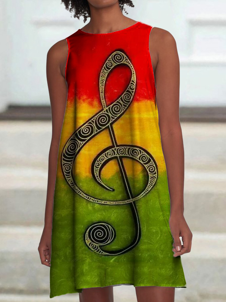 Black Pride Treble Clef A Line Mini Dress wearshes