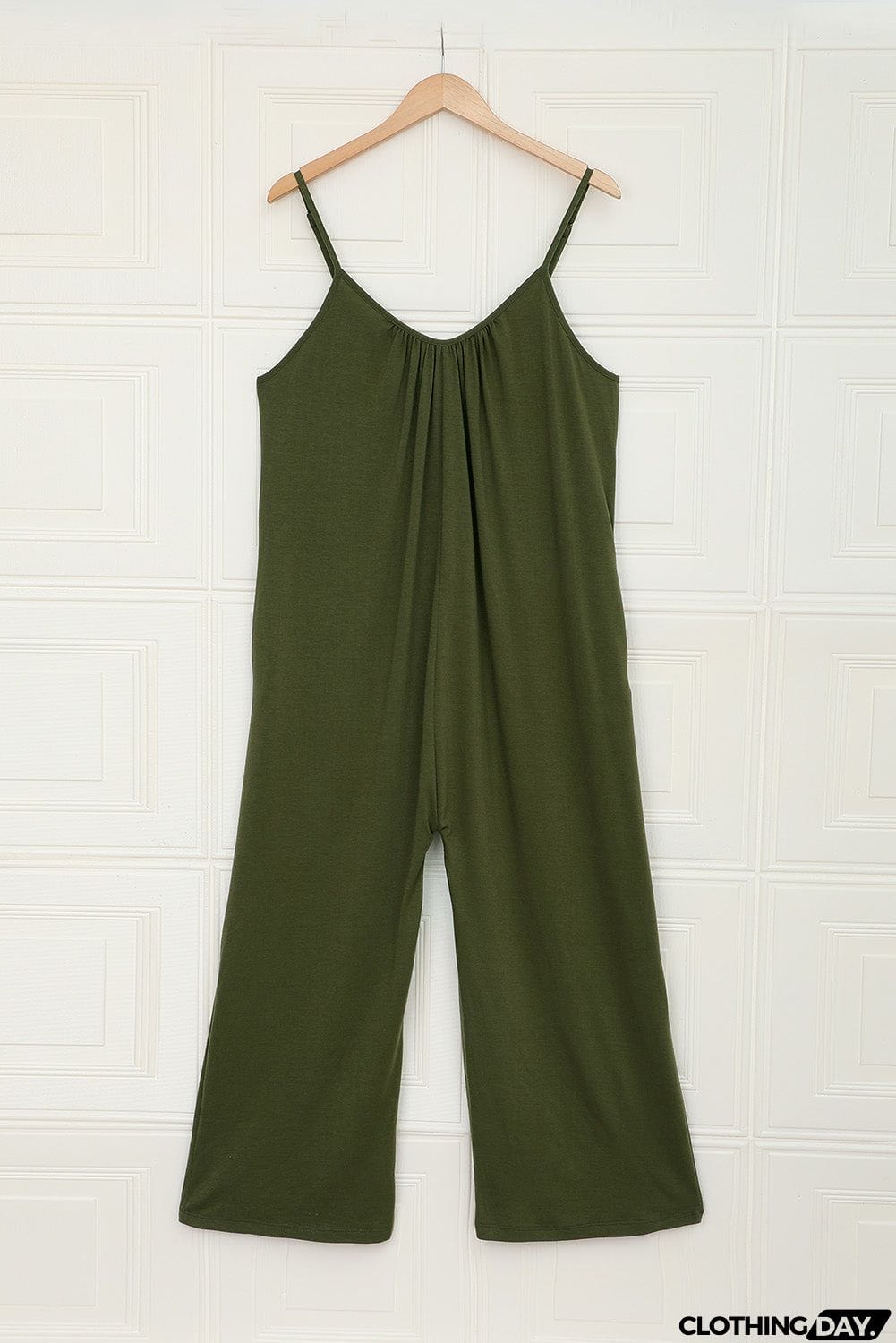 Spaghetti Straps Wide Leg Pocketed Jumpsuits