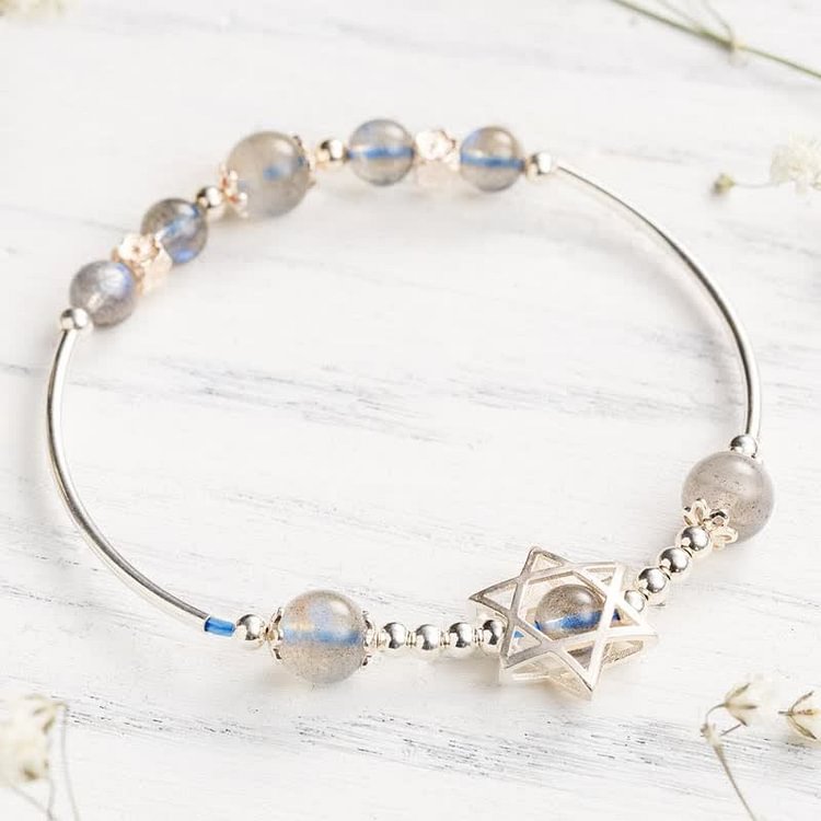 Moonstone Hexagram Bracelet