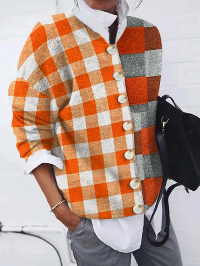 Women's Stylish Vintage Button Plush Cardigan