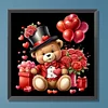Diamond Painting-DIY Full Round Drill Love Rose Bear