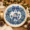 Snowman Christmas Wreath 14CT Stamped Cross Stitch Kit 40&times;40cm tapestrymarket
