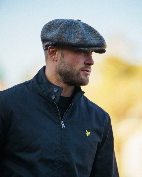 PEAKED CAPS Genuine Scottish Harris Tweed 8 Panels Man Cap