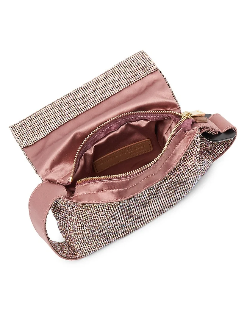 Benedetta Bruzziches Vitty Mignon Rhinestone Mesh Top Handle Bag