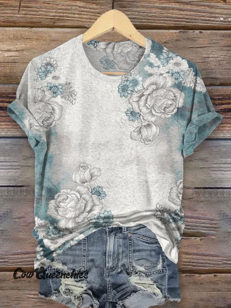 Vintage Art Print T-Shirt Multicolor / S