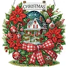 Christmas House DIY 2D Flat Acrylic Double Sided Diamond Painting Hanging Pendant