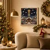 (20x20cm)Xmas Snow Town DIY Pearl Painting Art With Inner Wooden Framed Kit
