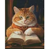 Diamond Painting-DIY Full Round Drill Reading Cat(50*40CM)