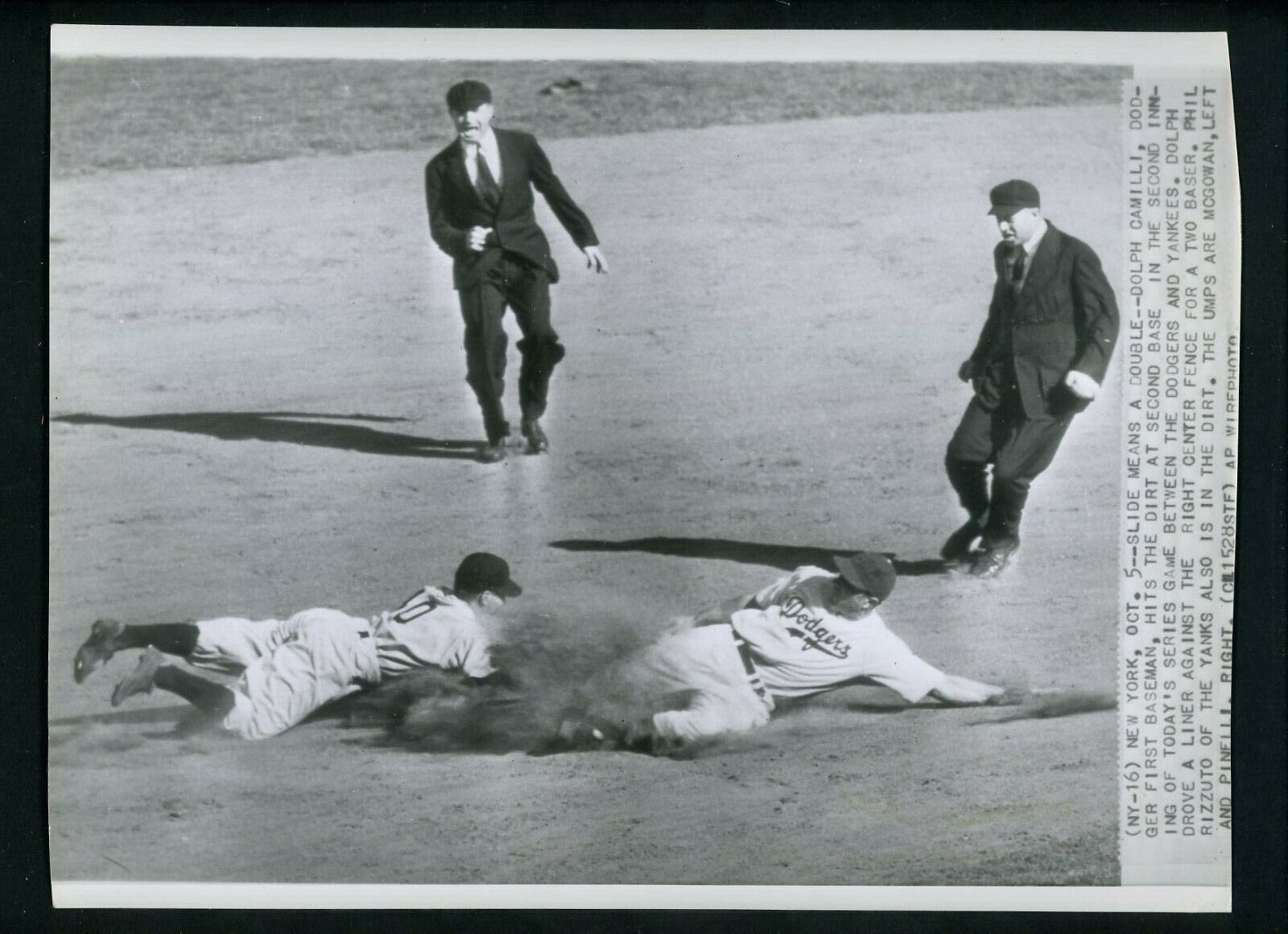 Dolph Camilli Rizzuto 1941 World Series Press Photo Poster painting Yankees Brooklyn Dodgers