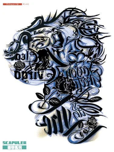 32*24cm Big Tattoo Stickers Green Butterfly Fish Dragon Buddha Waterproof Temporary Flash Tattoos Full Back Chest For Men Women