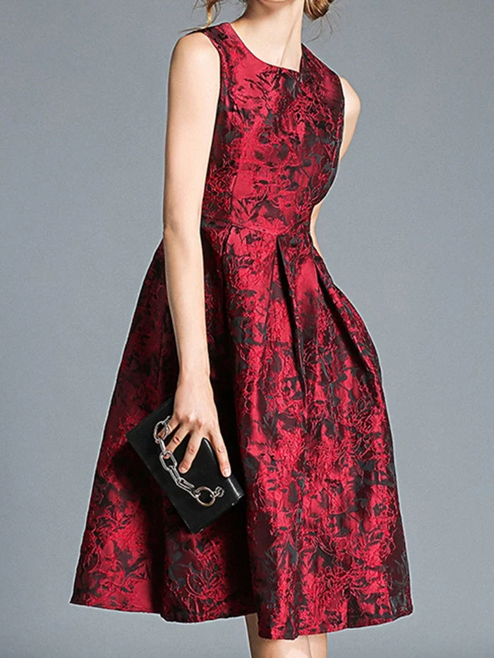 Fashion Sleeveless Vest Jacquard Dress