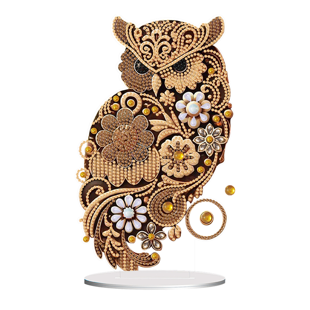 Owl Acrylic Diamond Painting Tabletop Ornaments Kit Desktop Diamond Art Kits