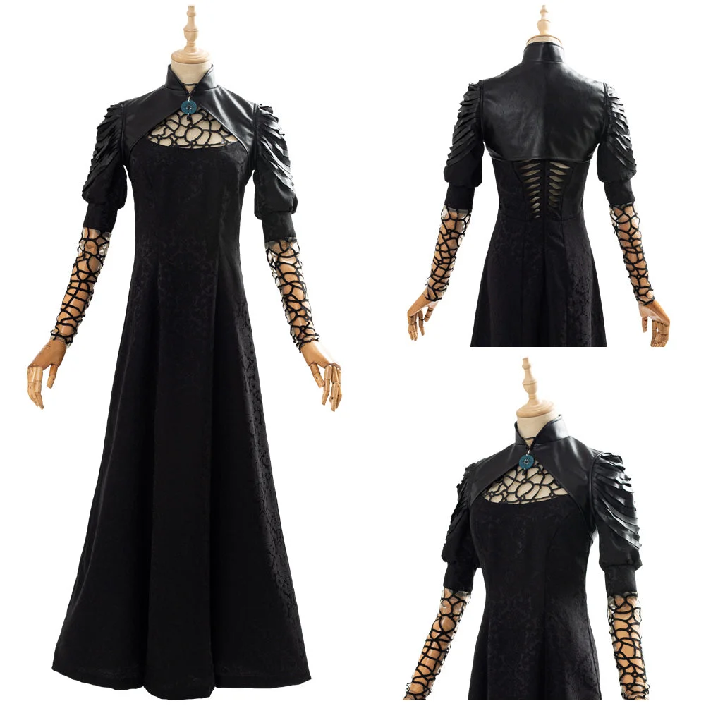 The Witcher Outfit Yennefer Black Party Long Dress Cosplay Costume Halloween Carnival Suit