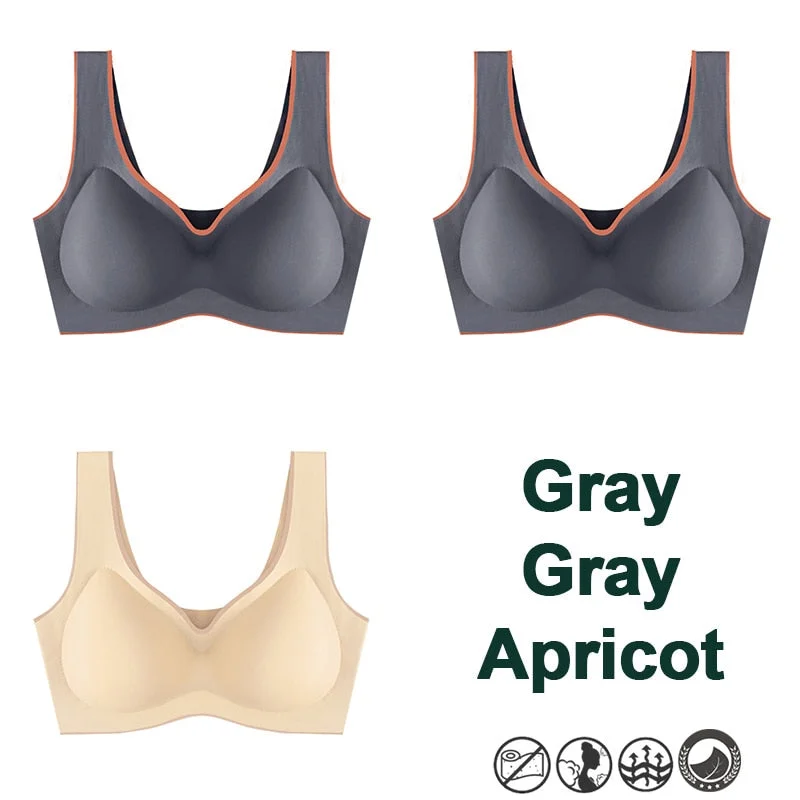 3PCS Latex Bra Women Brassiere Underwear Push Up Bras Seamless Bralette for Female Plus Size Bra Tank Crop Tops Gathers Padded