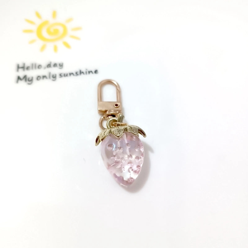 Sweet Strawberry Arylic Unisex Keychain