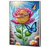 (US Local)DIY Special Shaped Butterfly Rose 50 Pages Diamond Painting Notebook Kit