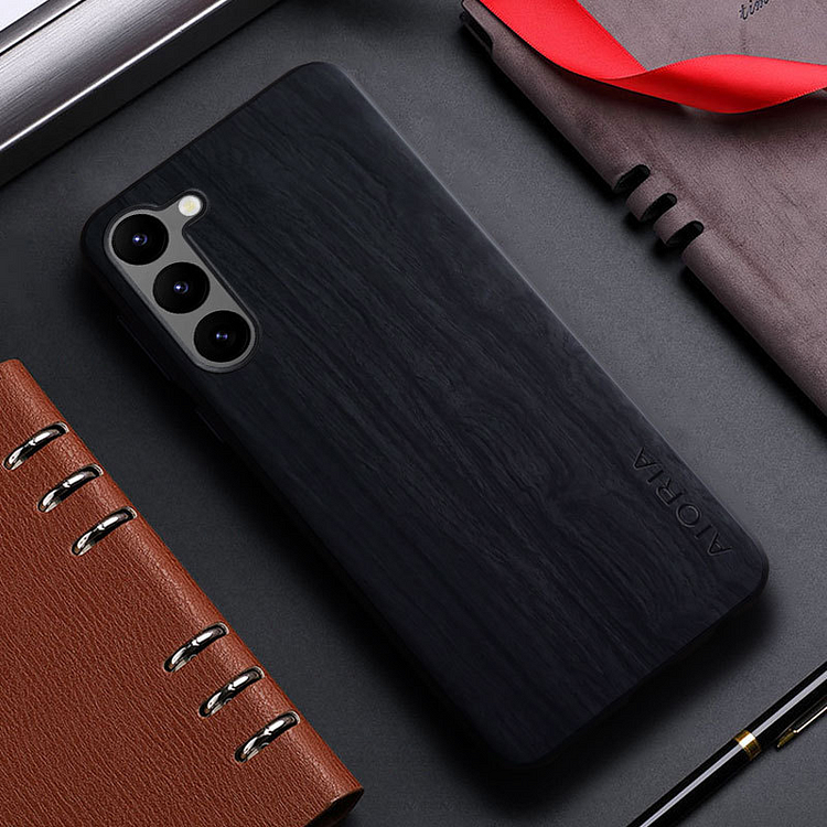 Bamboo Wood Pattern Leather Phone Case For Samsung