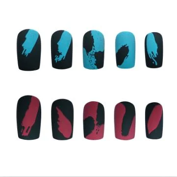 24pcs/set White Gradient Fake Nails Pre-design Nail Accessories Full Cover Nail Art Tips Manicure Square False Nails-Nail Inspo