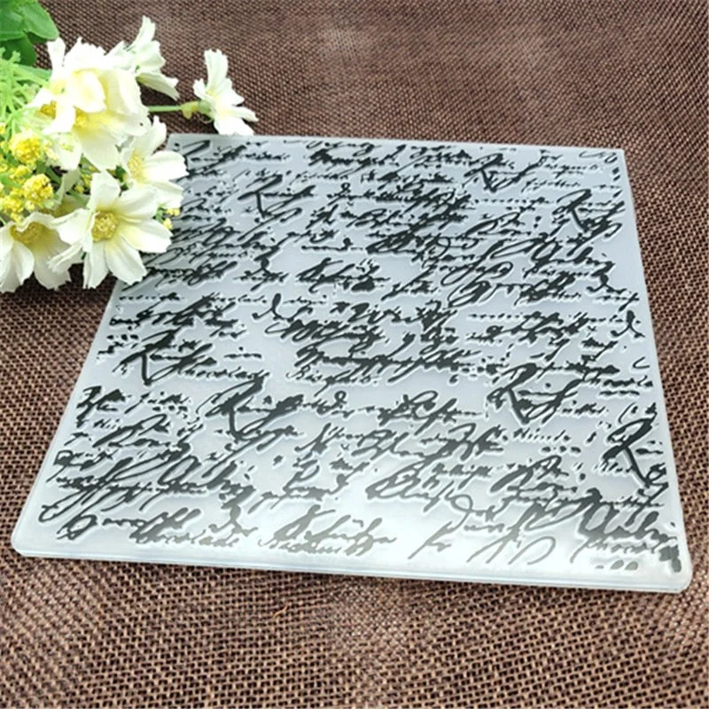 Handwritten text Flower print DIY Plastic Embossing Folders for DIY Scrapbooking Paper Craft/Card Making Decoration Supplies
