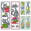 Cat Flower Vine - 11CT Stamped Cross Stitch Bookmark 18*6cm(Double Sided)
