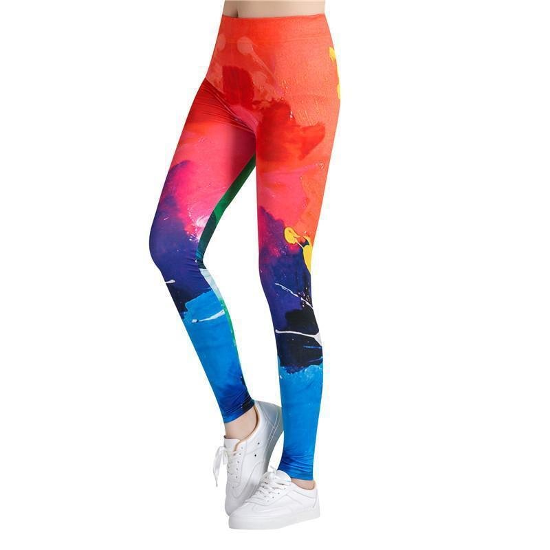 Fitness leggings - Colorful elements - High waist-elleschic