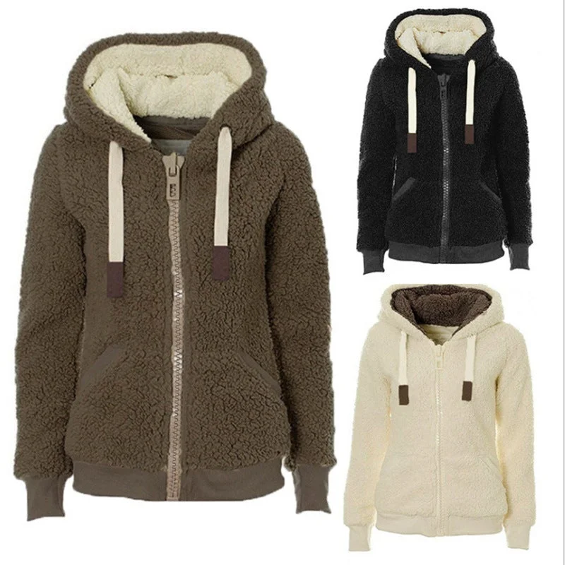 Women's Coat Plush Hooded Sweatshirt Jacket