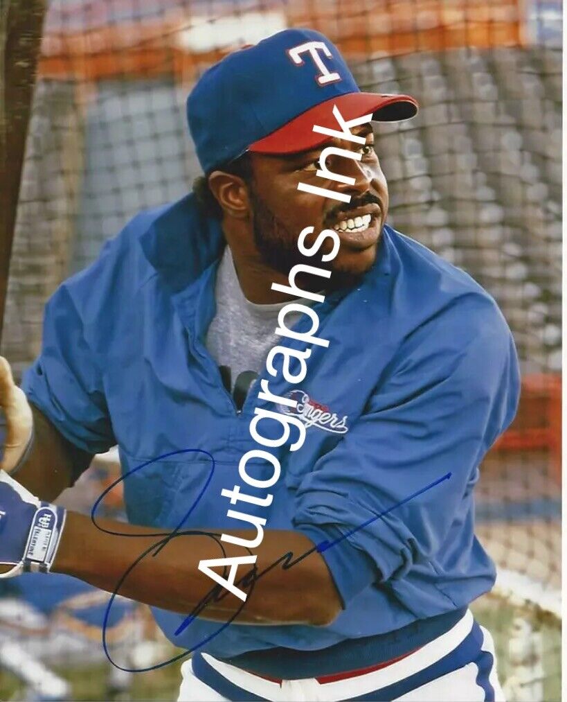 Ellis Valentine autographed 8x10 Texas Rangers#6