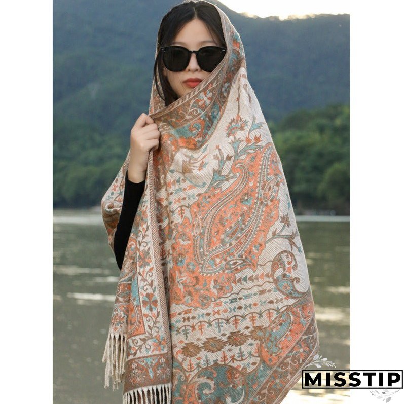 Big Shawl Women's Scarf Dual-use Sunscreen Ethnic Style Cloak Scarf