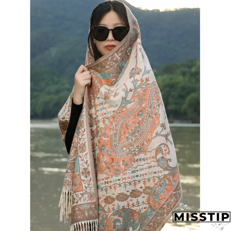Big Shawl Women's Scarf Dual-use Sunscreen Ethnic Style Cloak Scarf