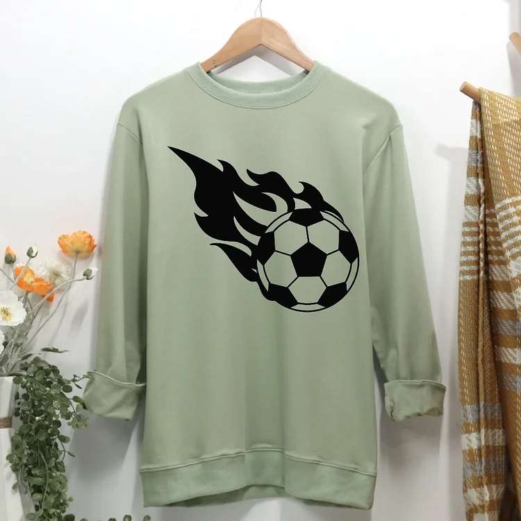 soccer flame Women Casual Sweatshirt-Annaletters