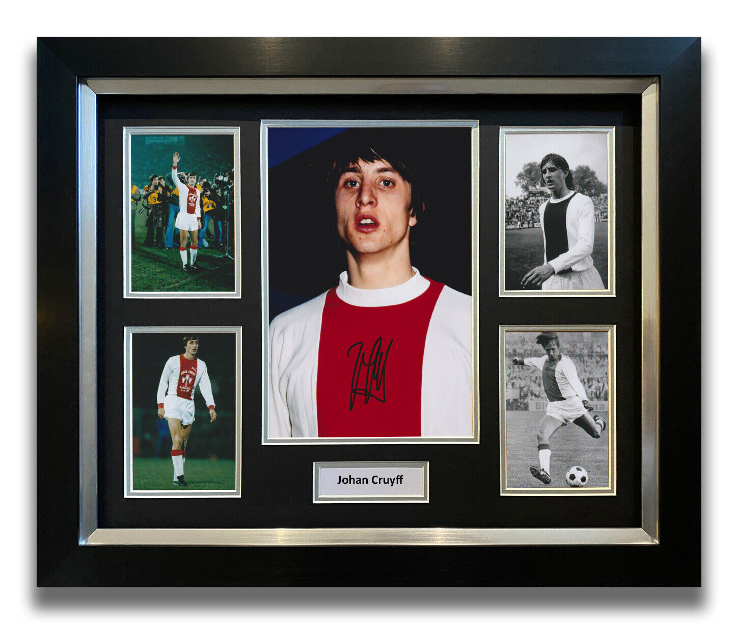 JOHAN CRUYFF HAND SIGNED FRAMED Photo Poster painting DISPLAY - AJAX AUTOGRAPH.