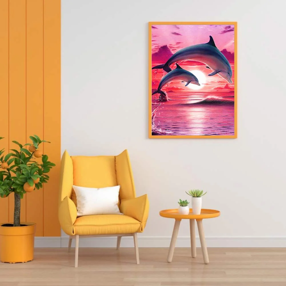 Full Square Diamond Painting 20*30cm - Dolphin