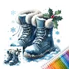 Christmas Full 14CT 2 Strands DIY Stamped Needlework Embroidery Kit 11.81x11.81inch Embroidery Needlepoint Starter Kits Cross Stitch Art and Crafts Kits for Beginners Adults Home Decor