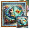 (Multi Style)Mermaid In The Book-Full Embroidery 3 Strands 11CT Stamped Cross Stitch-50*50CM