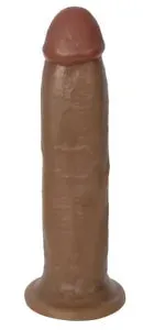pornhint Pornhint Thick Light Brown Large Dildo Realistic Penis Dong Fat Girth Cock Suction 8 in 9