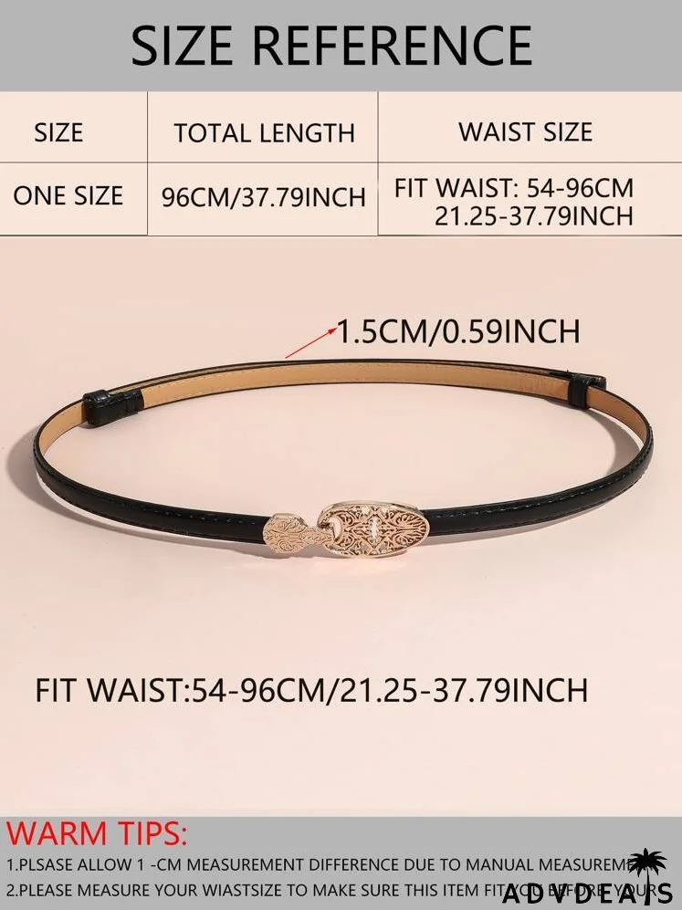 Hollow Out Buckle Decor Skinny Belt