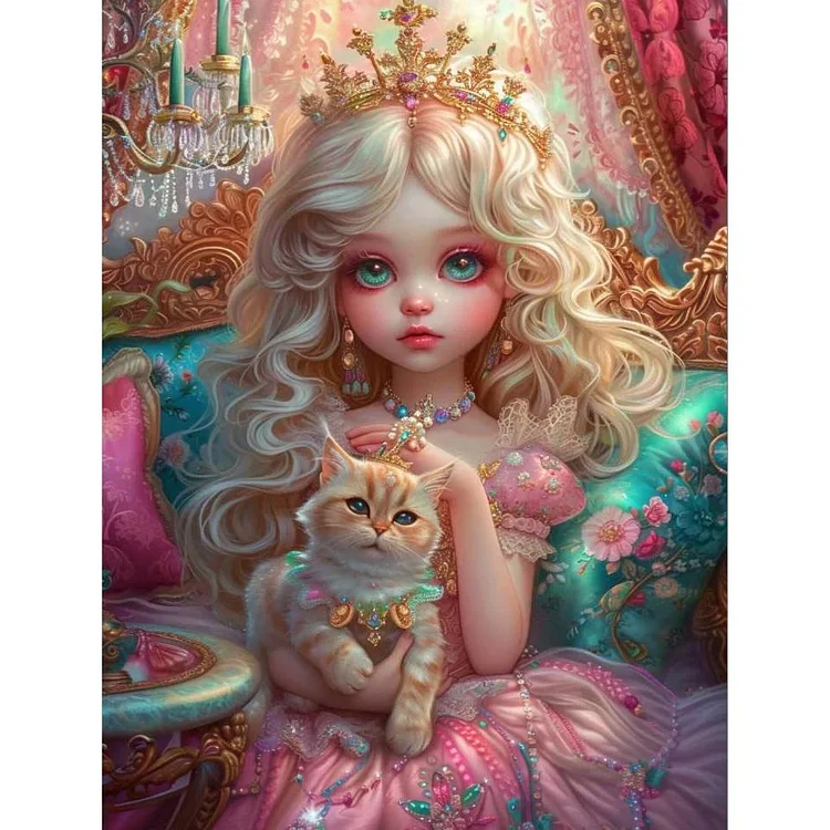 Girl And Cat 11CT Stamped Cross Stitch 50*60CM