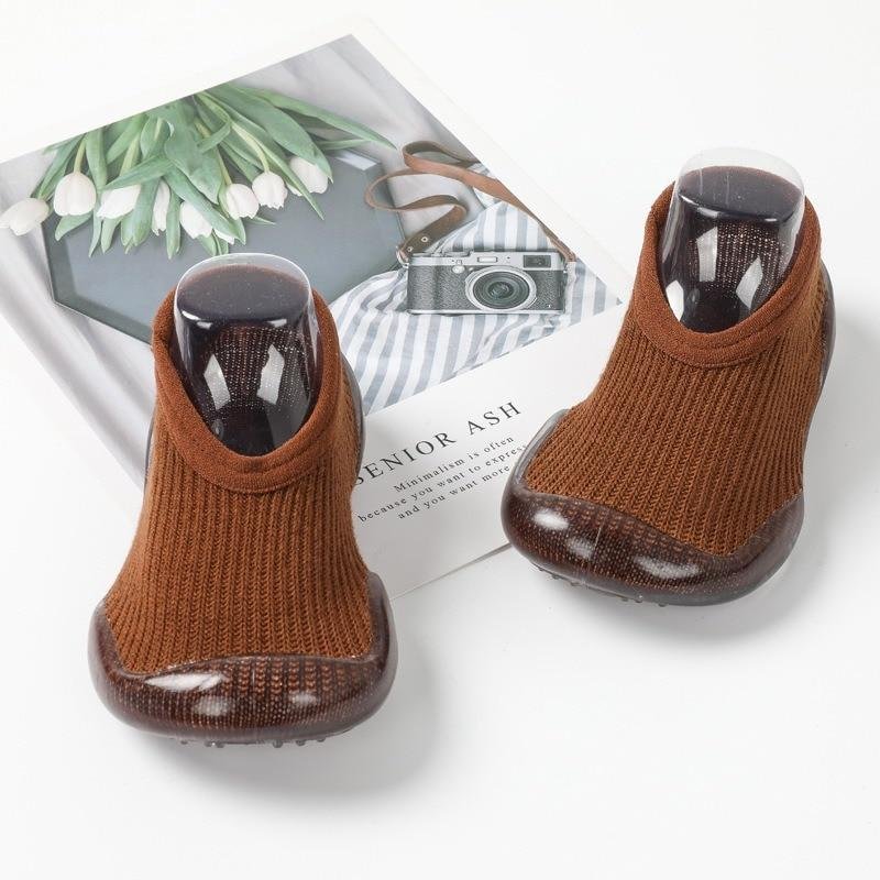 Baby Boys Girls Sock Shoes Autumn Non-slip Floor Socks Kids Soft Rubber Sole Toddler Shoes Socks Baby Socks with Rubber Soles