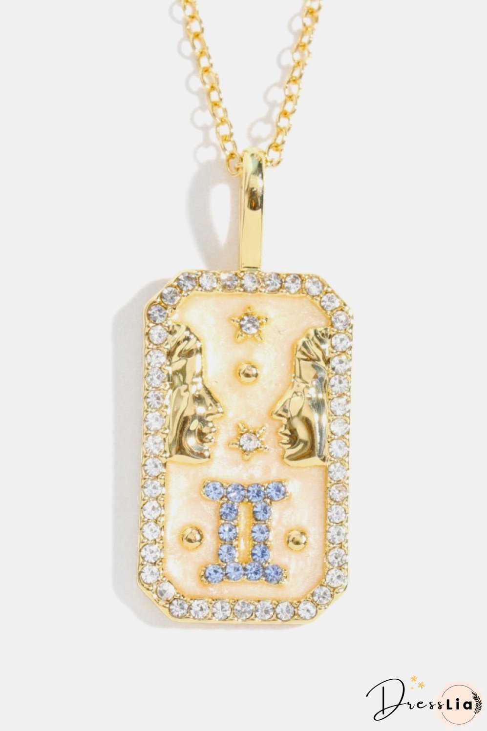 Rhinestone Constellation Pendant Copper Necklace