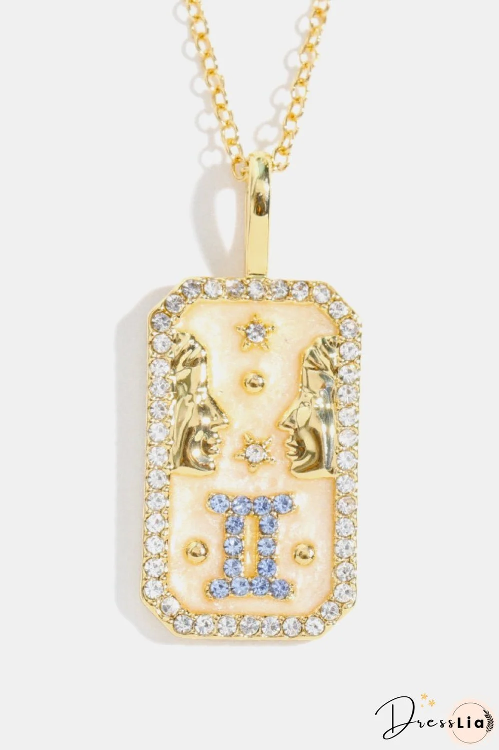 Rhinestone Constellation Pendant Copper Necklace