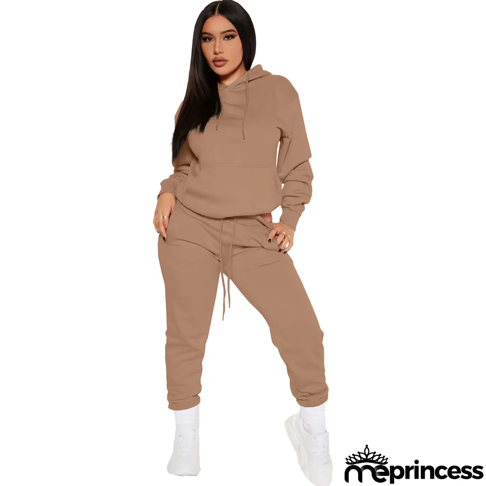 Women Casual Hoodies and Pant Two Piece Set