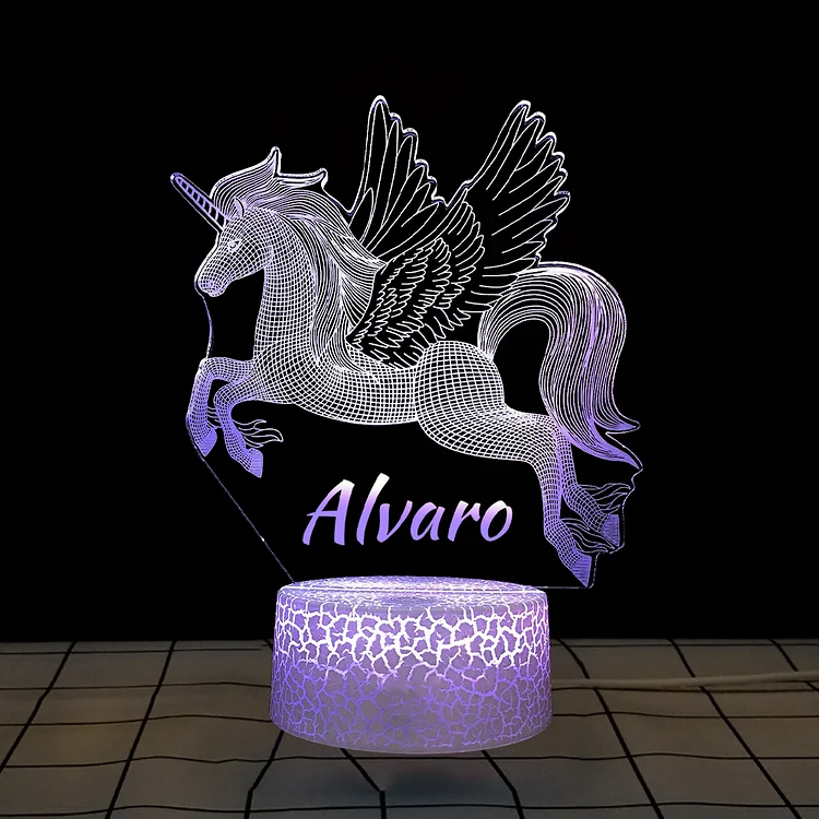 Personalized Unicorn Night Light Changeable Color Lamp for Family