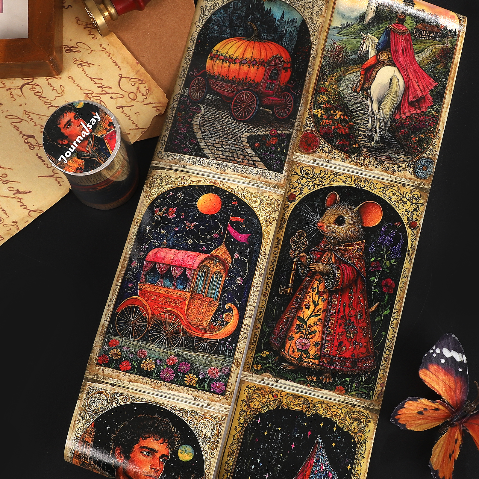 와시 테이프 - 80mm*205cm 빈티지 동화 캐릭터