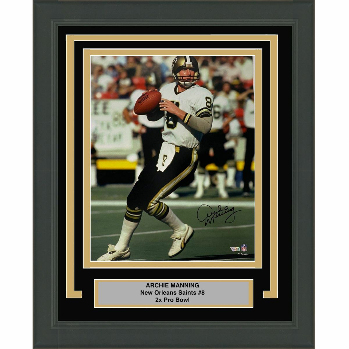 FRAMED Autographed/Signed ARCHIE MANNING NO Saints 16x20 Photo Poster painting Fanatics COA Auto