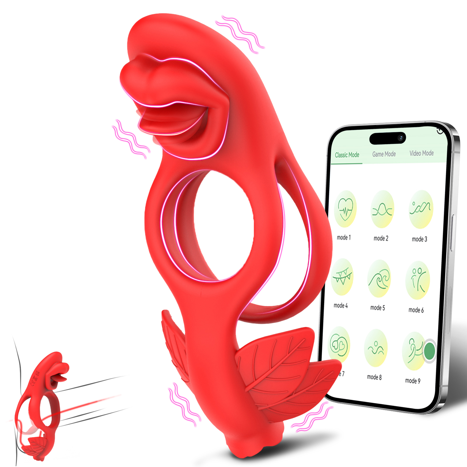 Rose Testicle Vibrator Clit Stimulator & Penis Rings For Couples - Rose Toy