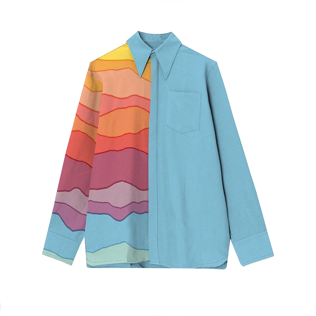 Fashion rainbow print oversize shirt