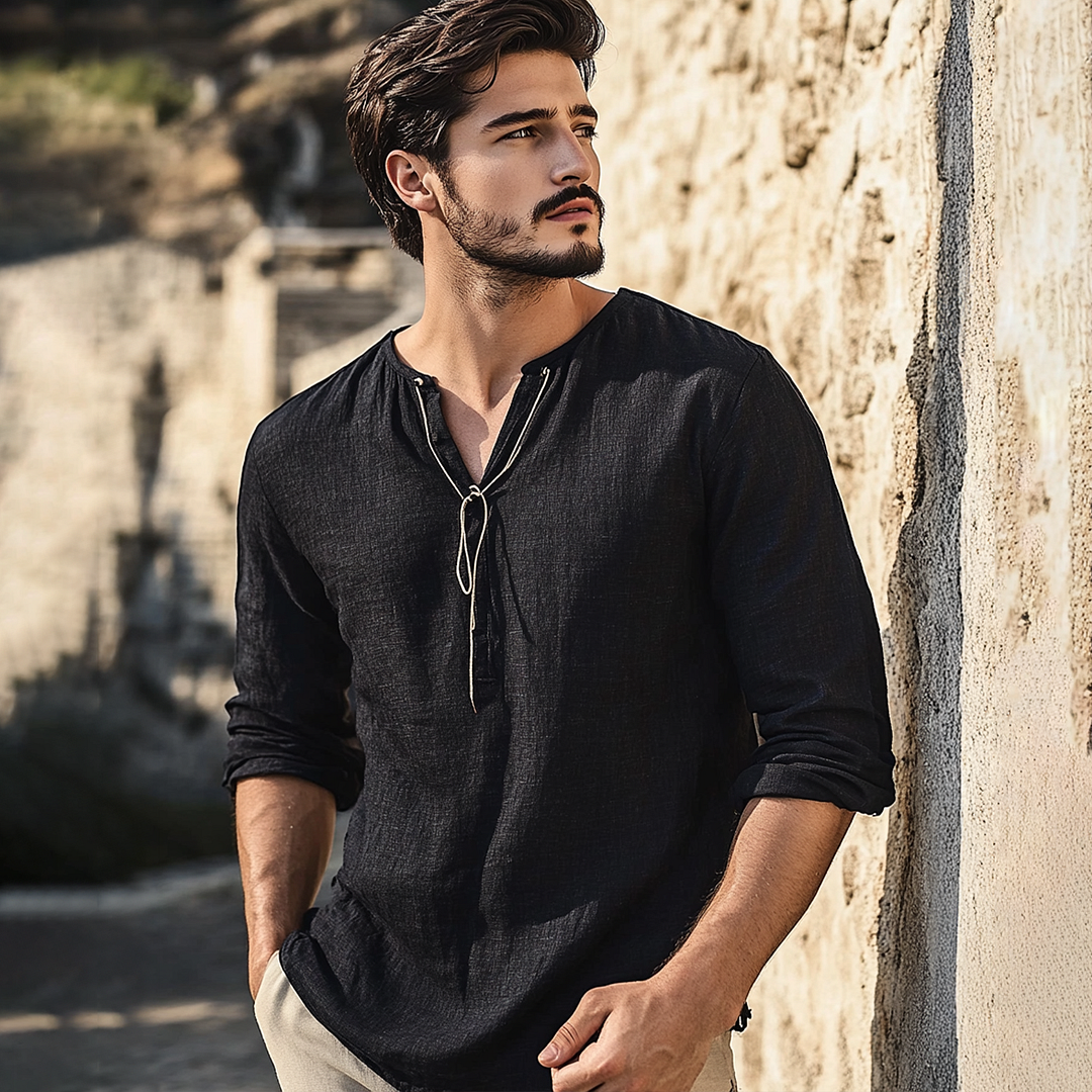 Men's Vintage Linen Shirt-inspireuse